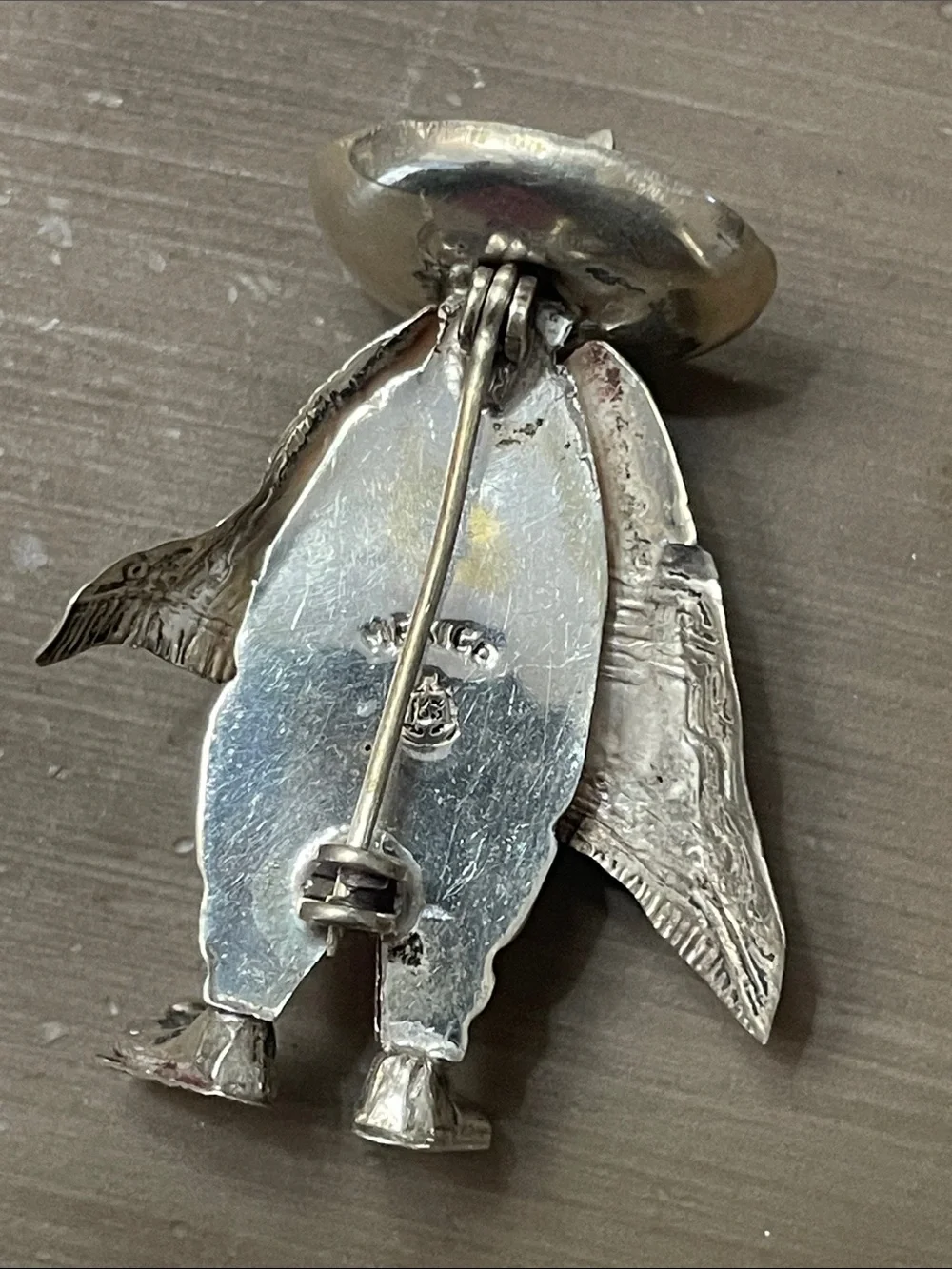 Silver 925 Mexican Man with Poncho Figurine Brooch